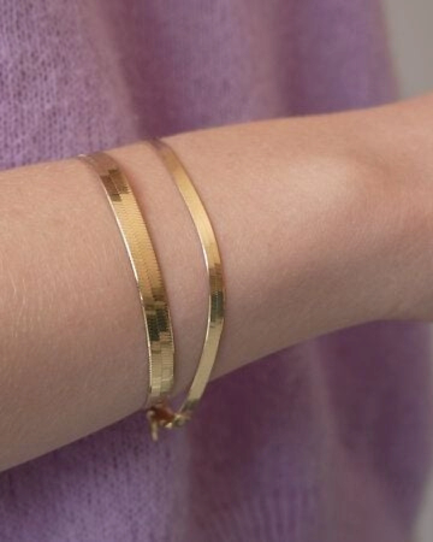 BELLYBIRD Jewellery SCHLANGENARMBAND - 925 Silber/ Silber vergoldet, bewegliches Gliederband – Ansicht 2