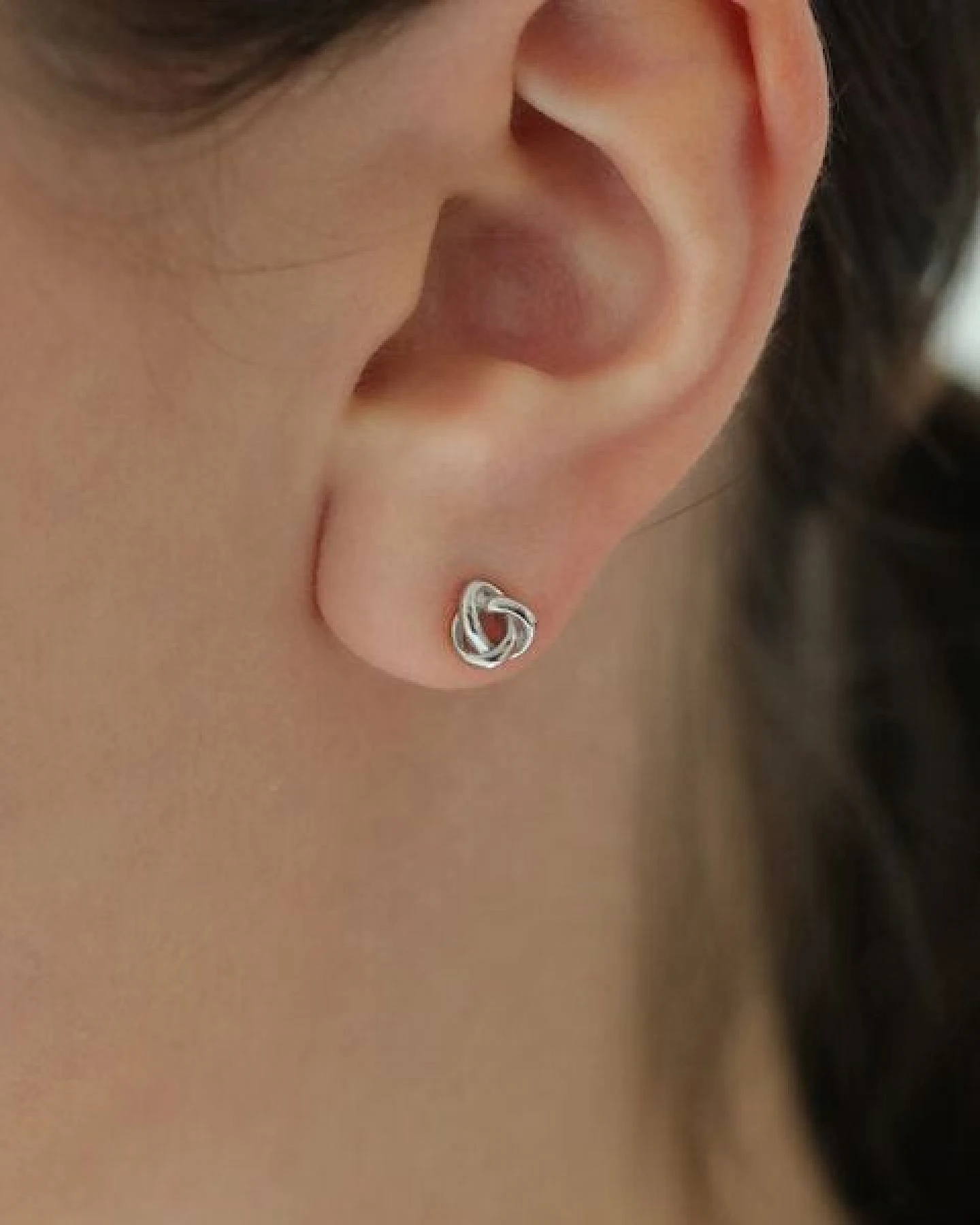BELLYBIRD Jewellery OHRSTECKER - kleiner Knoten, wasserfest, Silber 925/ vergoldet/ rosévergoldet – Ansicht 3