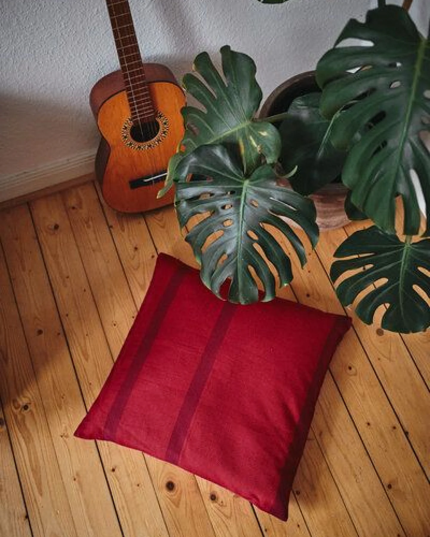 HängemattenGlück Sofakissen 40x40cm Latex & Kapok - Rottöne – Ansicht 3
