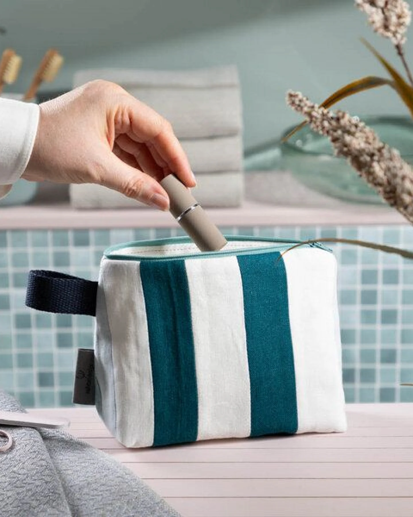 nahtur-design Kosmetiktasche aus 100% Leinen – Ansicht 3