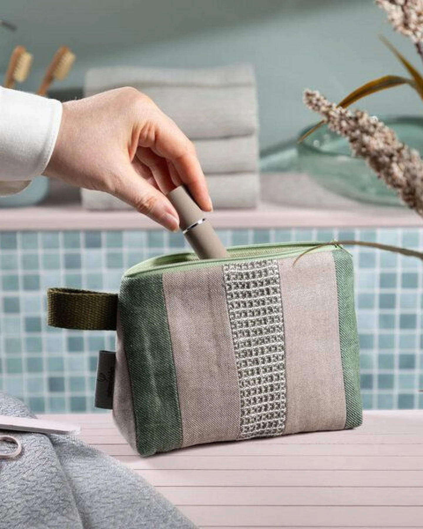 nahtur-design Kosmetiktasche aus 100% Leinen – Ansicht 3
