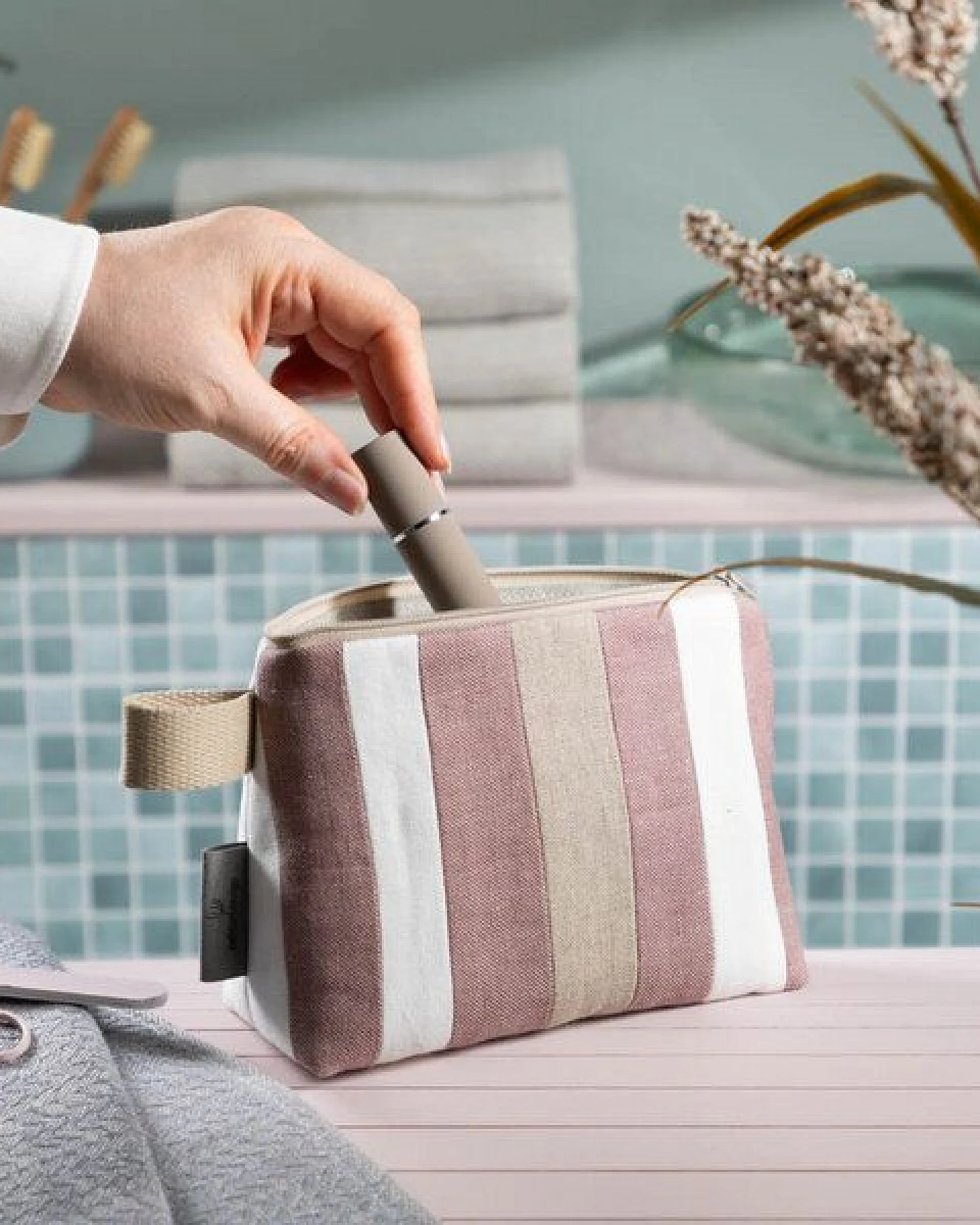 nahtur-design Kosmetiktasche aus 100% Leinen – Ansicht 3