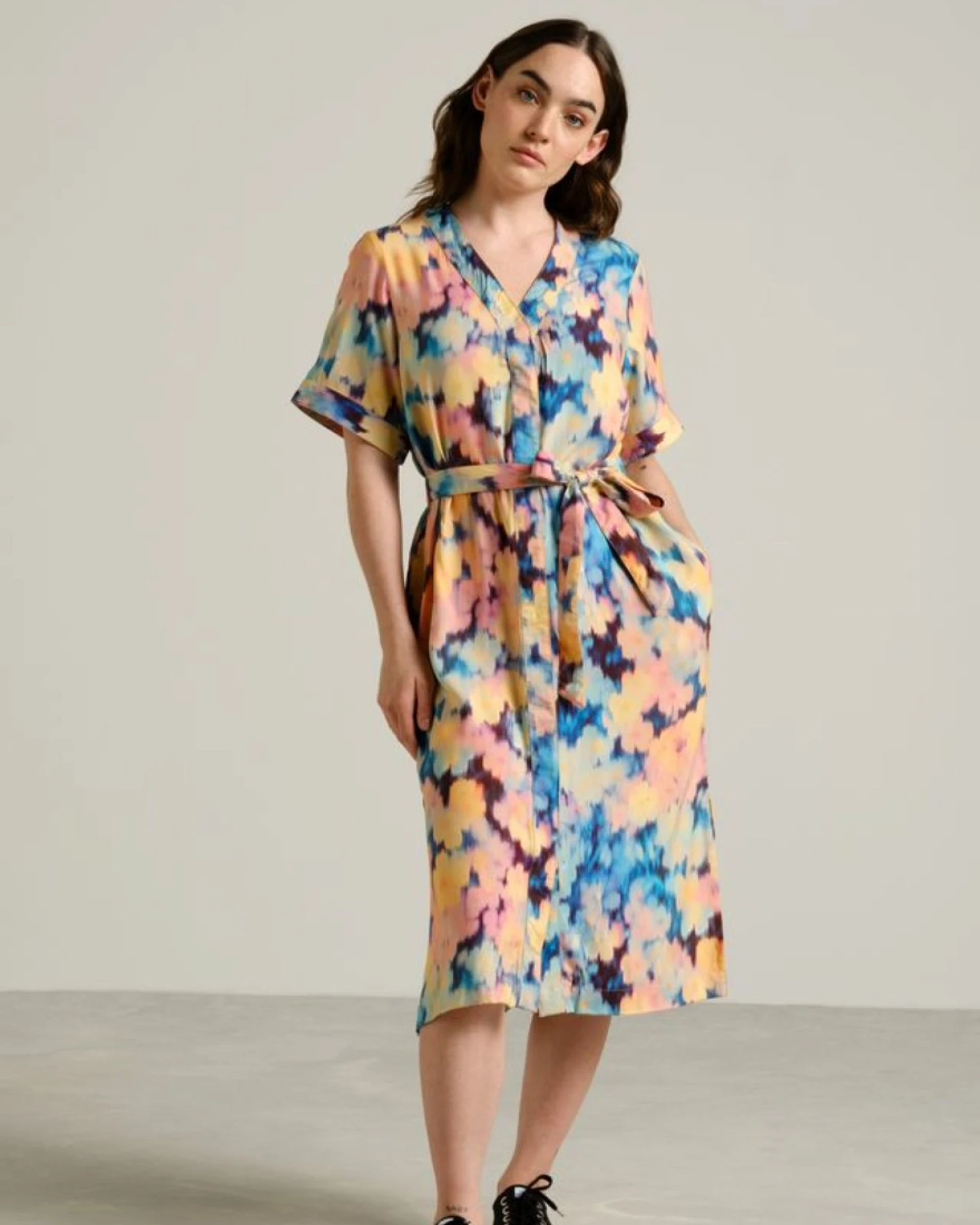 Kleid Kallvik Ikat Field Multi Color Gelb – Ansicht 4