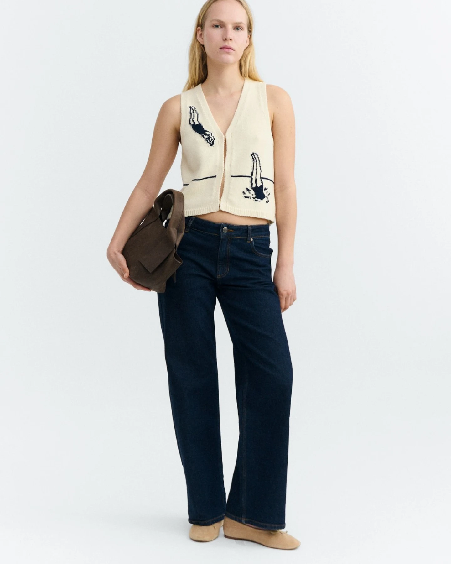 Strickweste Robbie Swimmers Off White – Ansicht 2