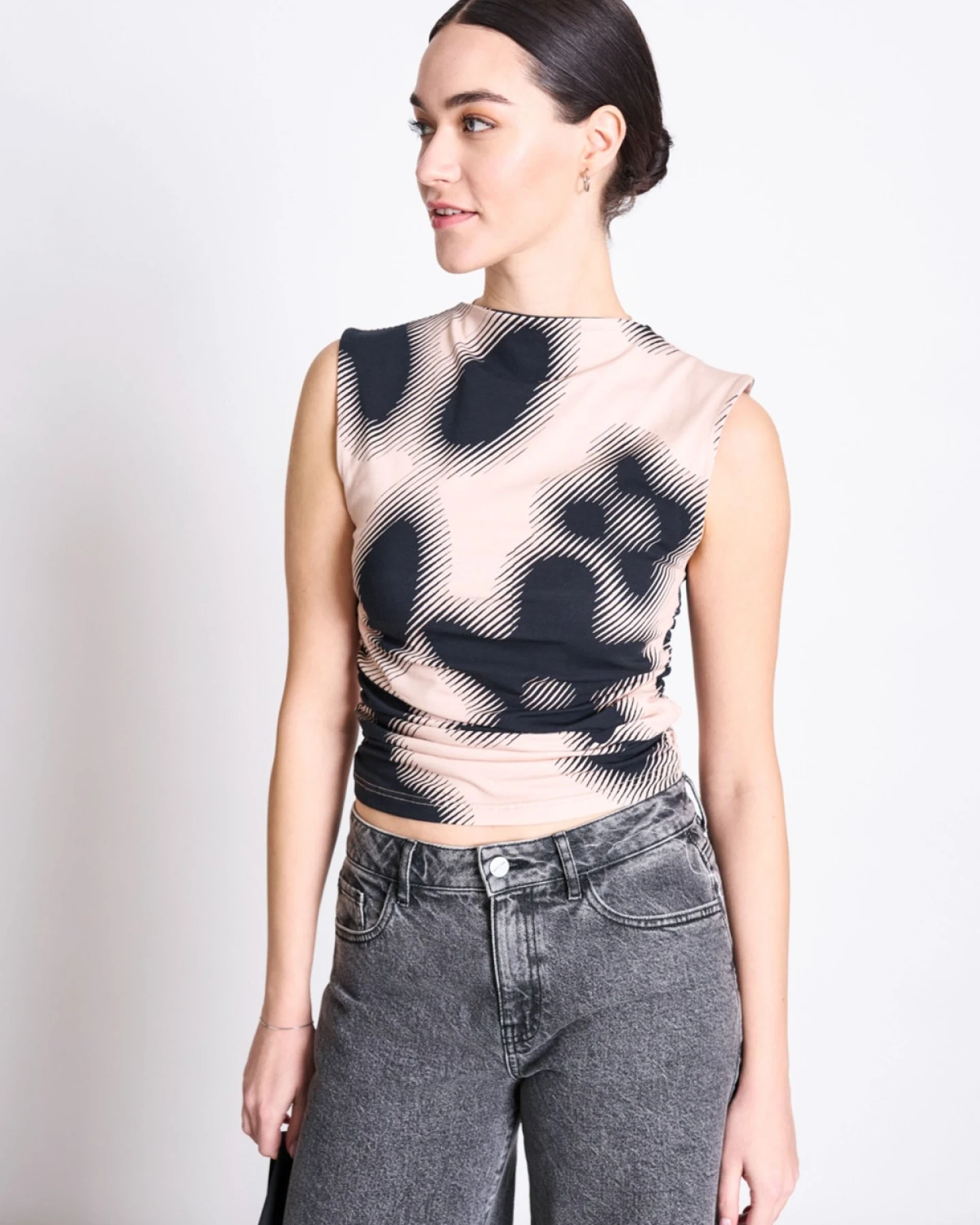 Top Rafo Digital Flower Print Beige – Ansicht 2