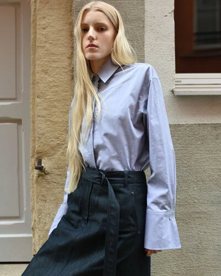 IVA RYCH Jeansrock mit Gürtel I Deadstock
