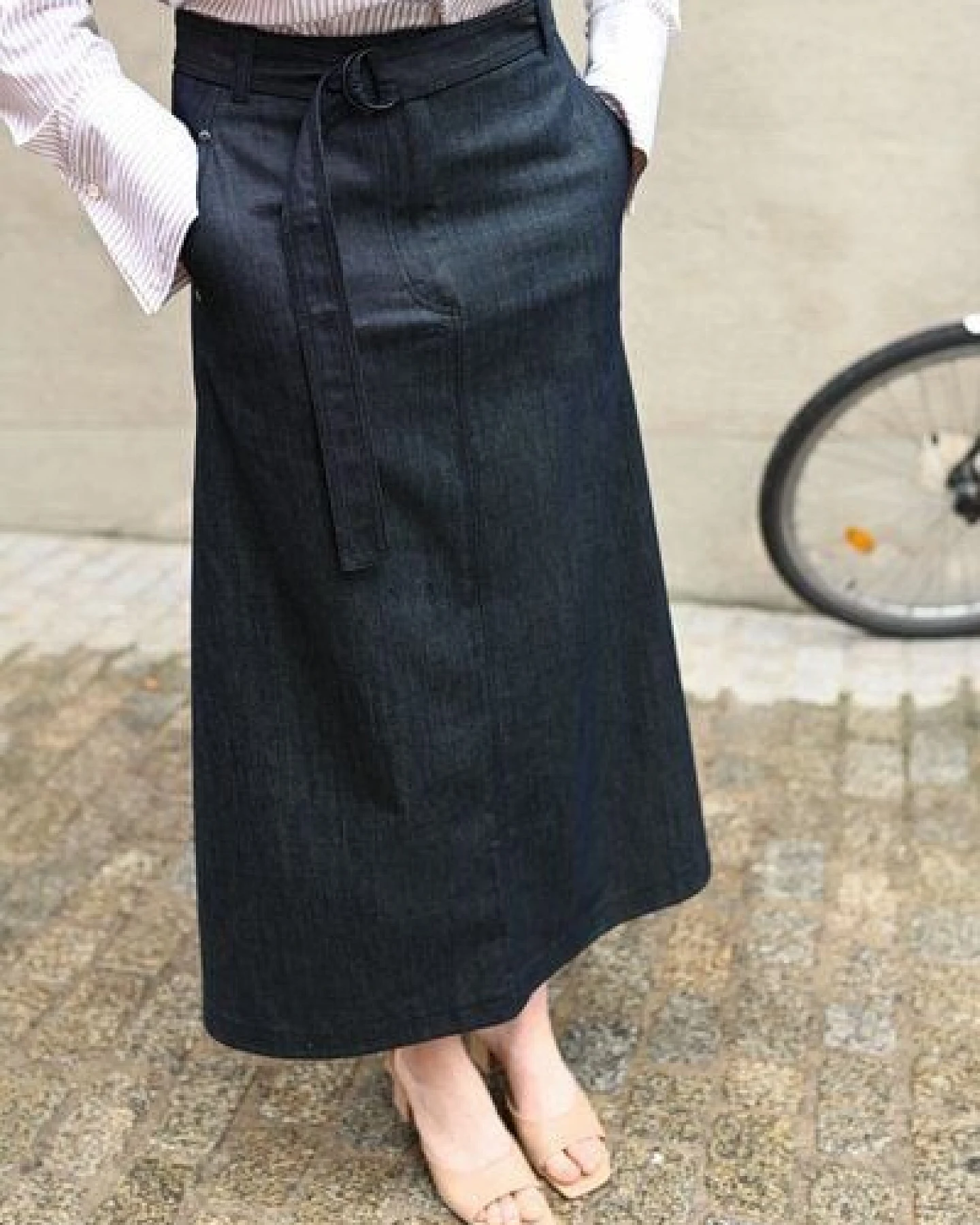 IVA RYCH Jeansrock mit Gürtel I Deadstock – Ansicht 2