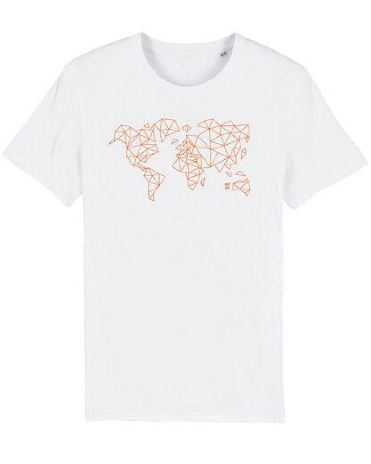 Kultgut Biofair - Shirt aus reiner, weicher Biobaumwolle / Worldmap orange – Ansicht 3