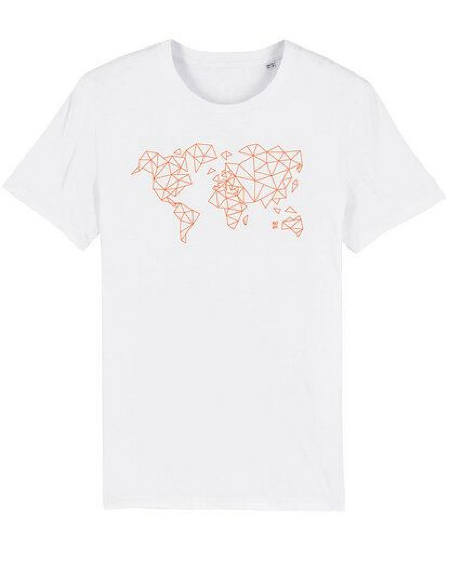 Kultgut Biofair - Shirt aus reiner, weicher Biobaumwolle / Worldmap orange – Ansicht 2