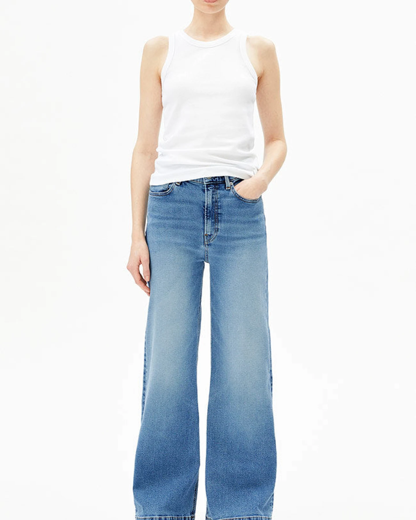 ARMEDANGELS Damen vegan Jeans Weites Bein Murliaa Aufhellen – Ansicht 2