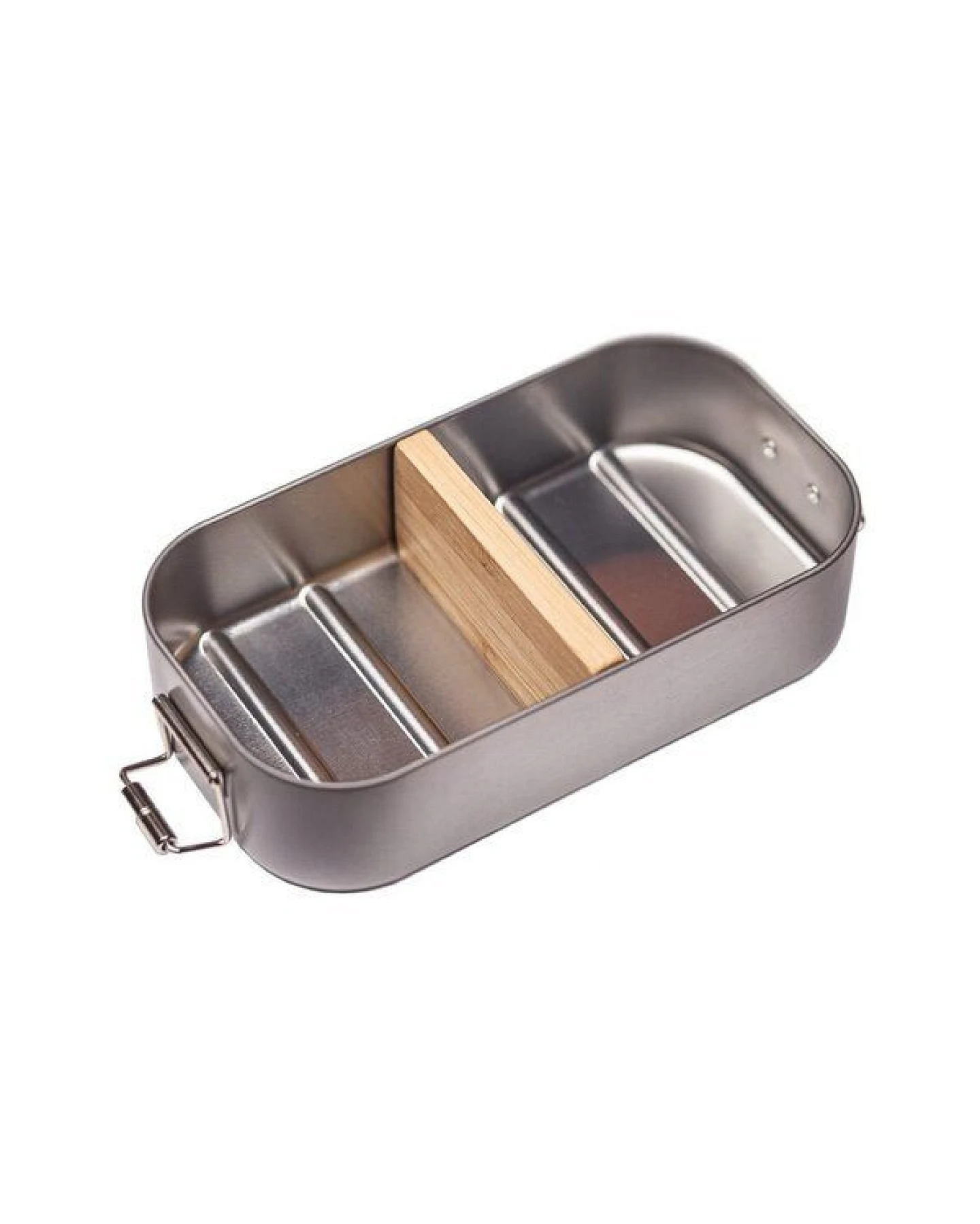 Cameleon Pack Lunchbox "Classic" * Mit Trennsteg aus Bambus * Metall Brotdose – Ansicht 3