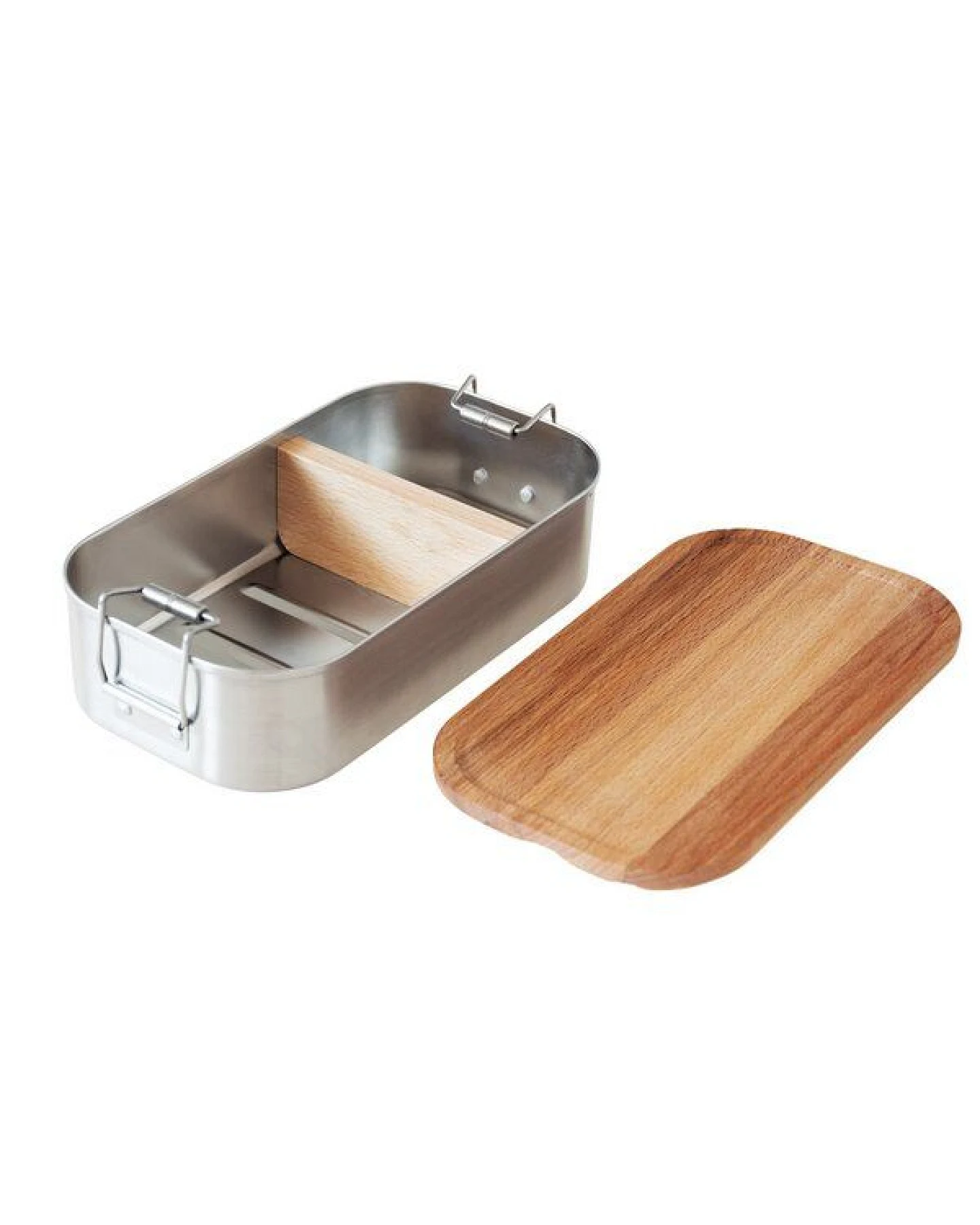 Cameleon Pack Lunchbox mit Deckel und Trennsteg aus heimischem Buchen Holz – Ansicht 2