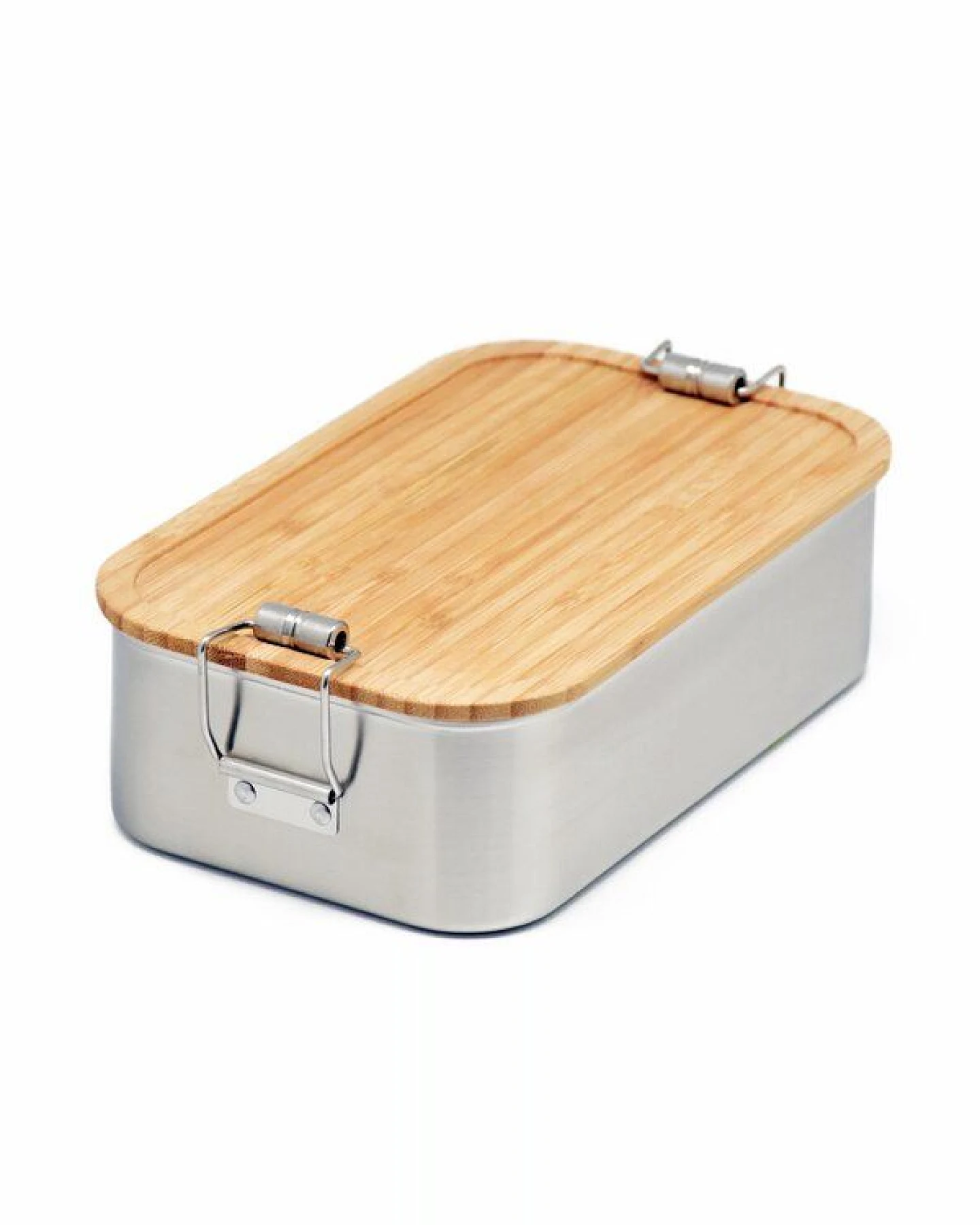 Cameleon Pack XL Edelstahl Lunchbox mit Deckel und Trennsteg aus Bambus Holz – Ansicht 2