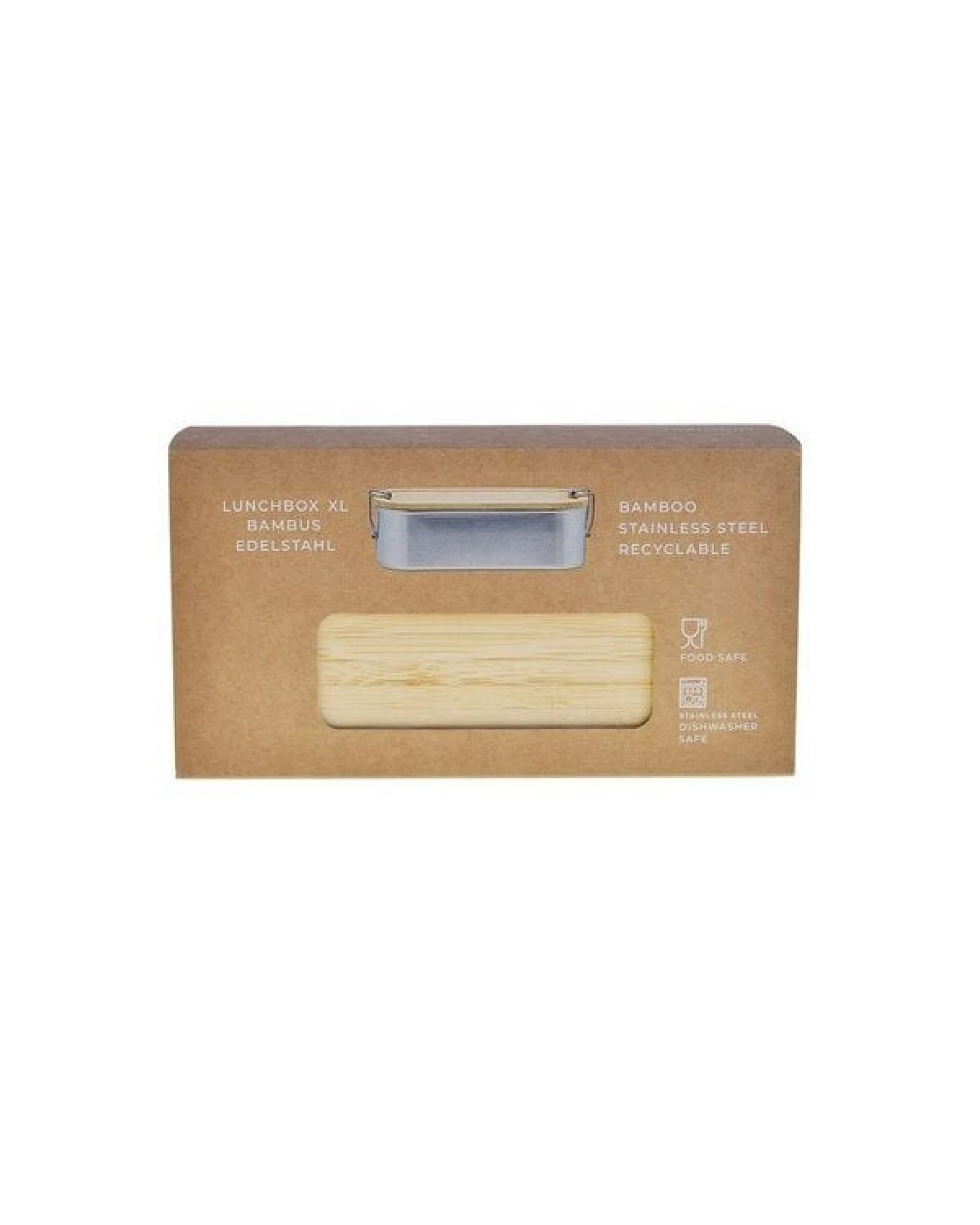 Cameleon Pack XL Edelstahl Lunchbox mit Deckel und Trennsteg aus Bambus Holz – Ansicht 3