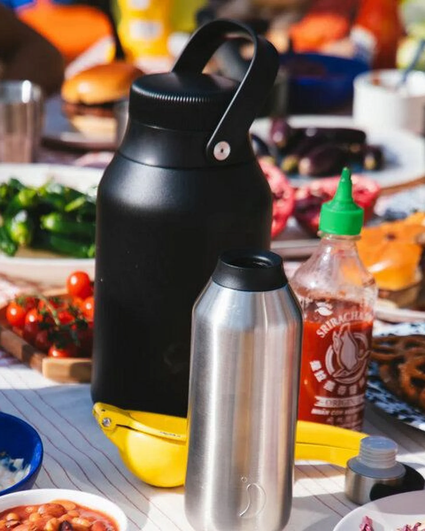 Chilly's Big Mouth Trinkflasche isoliert, aus Edelstahl – Ansicht 3