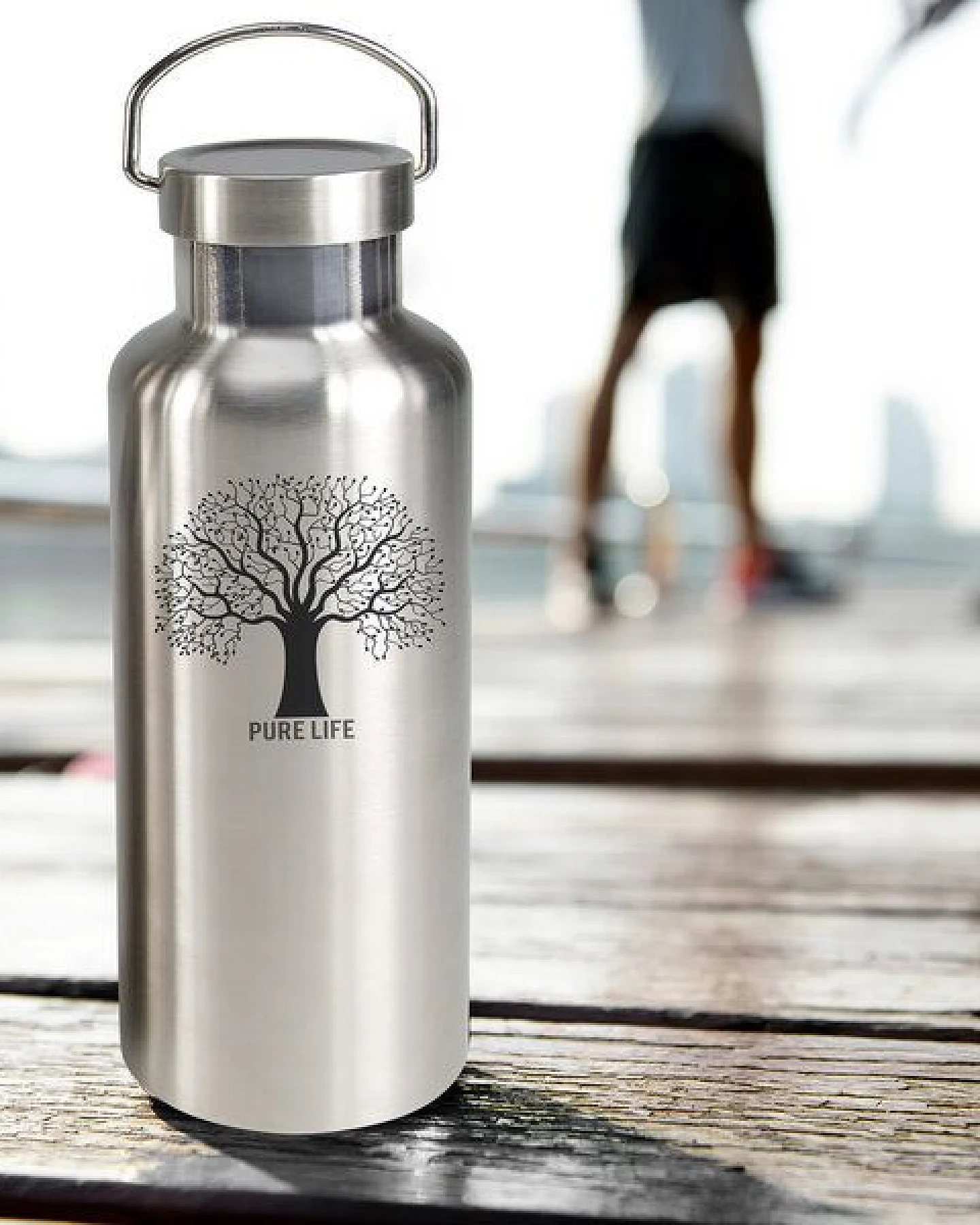 Contento ToGo Edelstahl Trinkflasche 750ml "Pure Life" – Ansicht 2