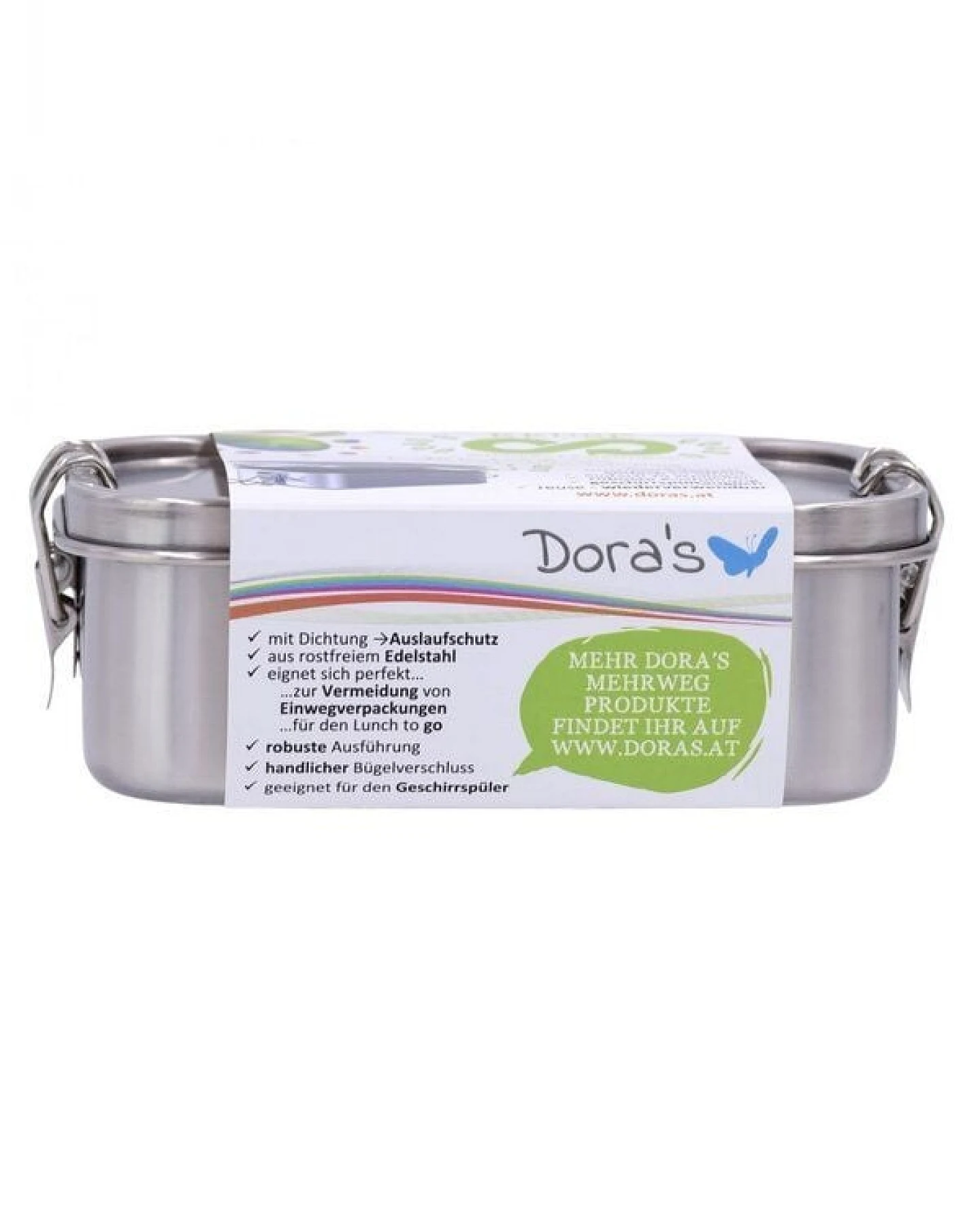 Dora's Dora’s Edelstahl-Lunchbox mit Bügelverschluss & Dichtung (0,75l) – 100% Auslaufsicher – Ansicht 3