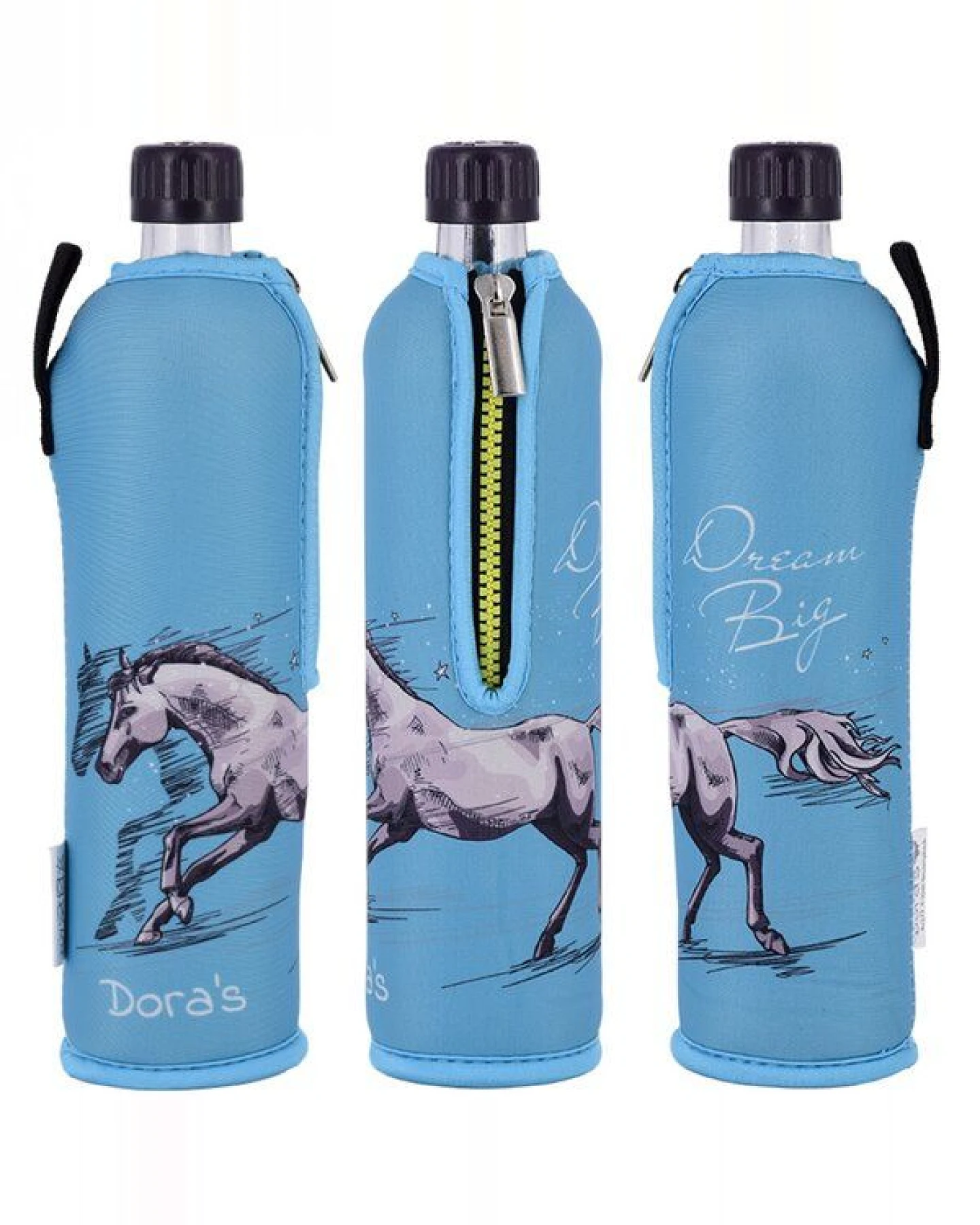 Dora's Dora’s Glas-Trinkflasche mit Neoprenbezug (0,5l) – Isoliert & Stylisch – Ansicht 3