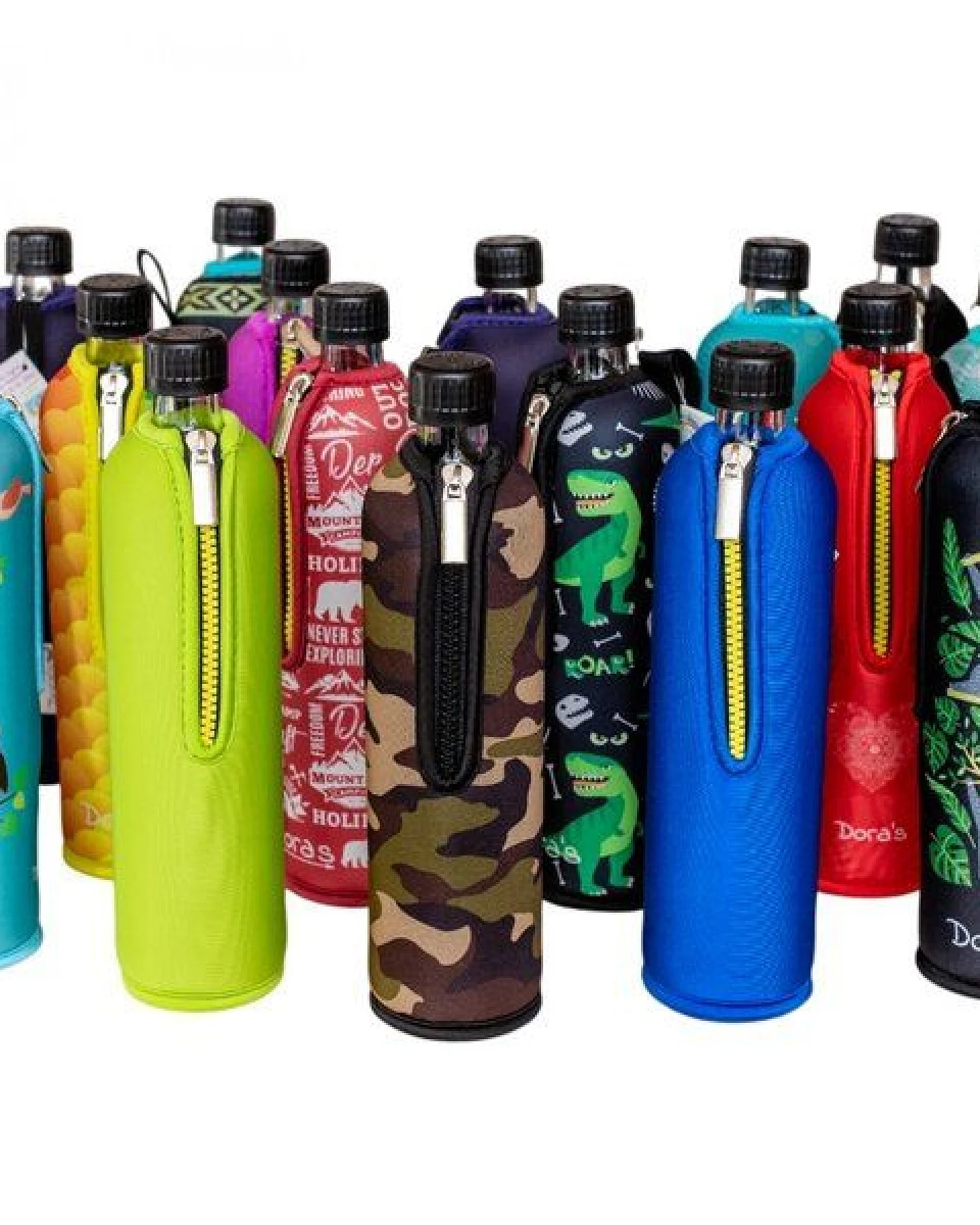 Dora's Dora’s Glas-Trinkflasche mit Neoprenbezug (0,5l) – Isoliert & Stylisch – Ansicht 2