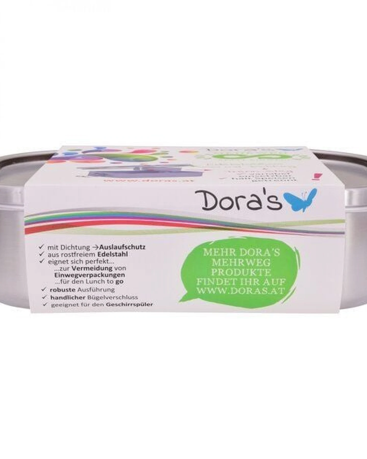 Dora's Dora’s XL Edelstahl-Lunchbox mit Trennsteg & Bügelverschluss (1,4l) – Auslaufsicher – Ansicht 3