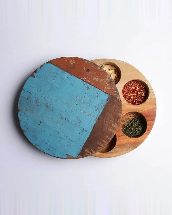Good To Give Gewürzbox aus recyceltem Altholz
