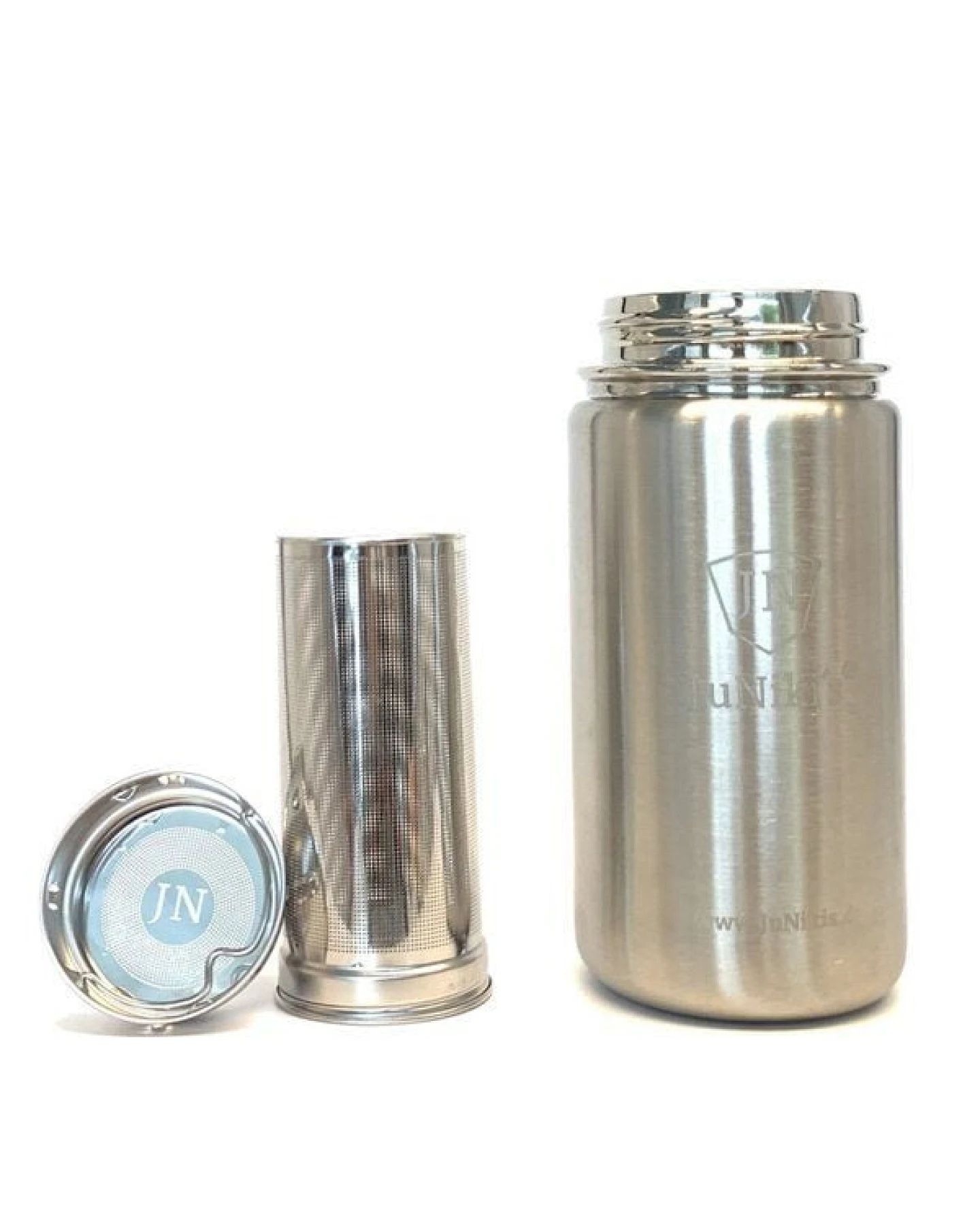 JN JuNiki's JuNiki´s® eco line isolierte Edelstahl Trinkflasche 420ml + Teefilter in 8 Farben – Ansicht 3