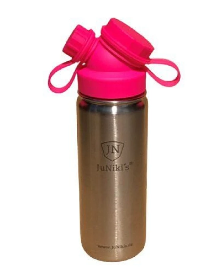JN JuNiki's JuNiki´s® eco line isolierte Edelstahl Trinkflasche 550ml - Blau oder Pink (Teesieb ergänzbar)