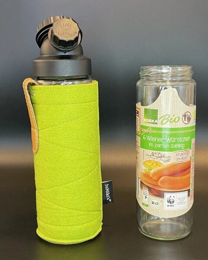 JN JuNiki's Set: JuNiki´s Würstchen® Verschluss + Wollfilzhülle grün