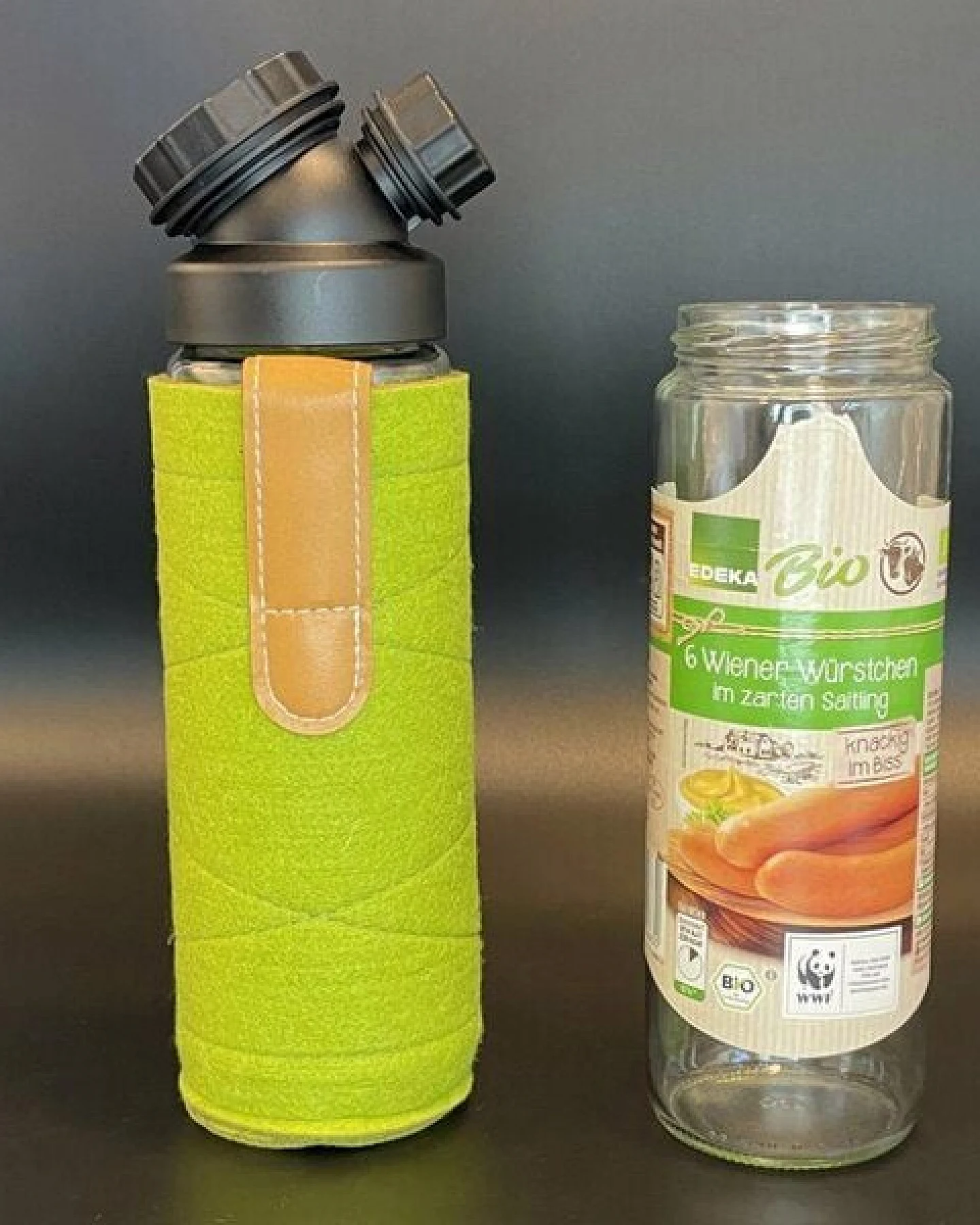 JN JuNiki's Set: JuNiki´s Würstchen® Verschluss + Wollfilzhülle grün – Ansicht 2