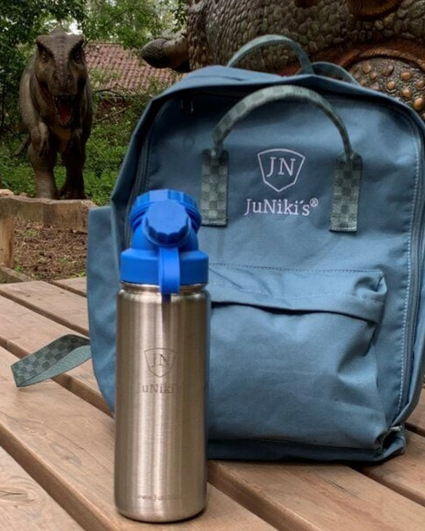 JN JuNiki's Set: JuNiki´s® 550ml Edelstahl Trinkflasche isoliert Pink oder Blau + Rucksack – Ansicht 2