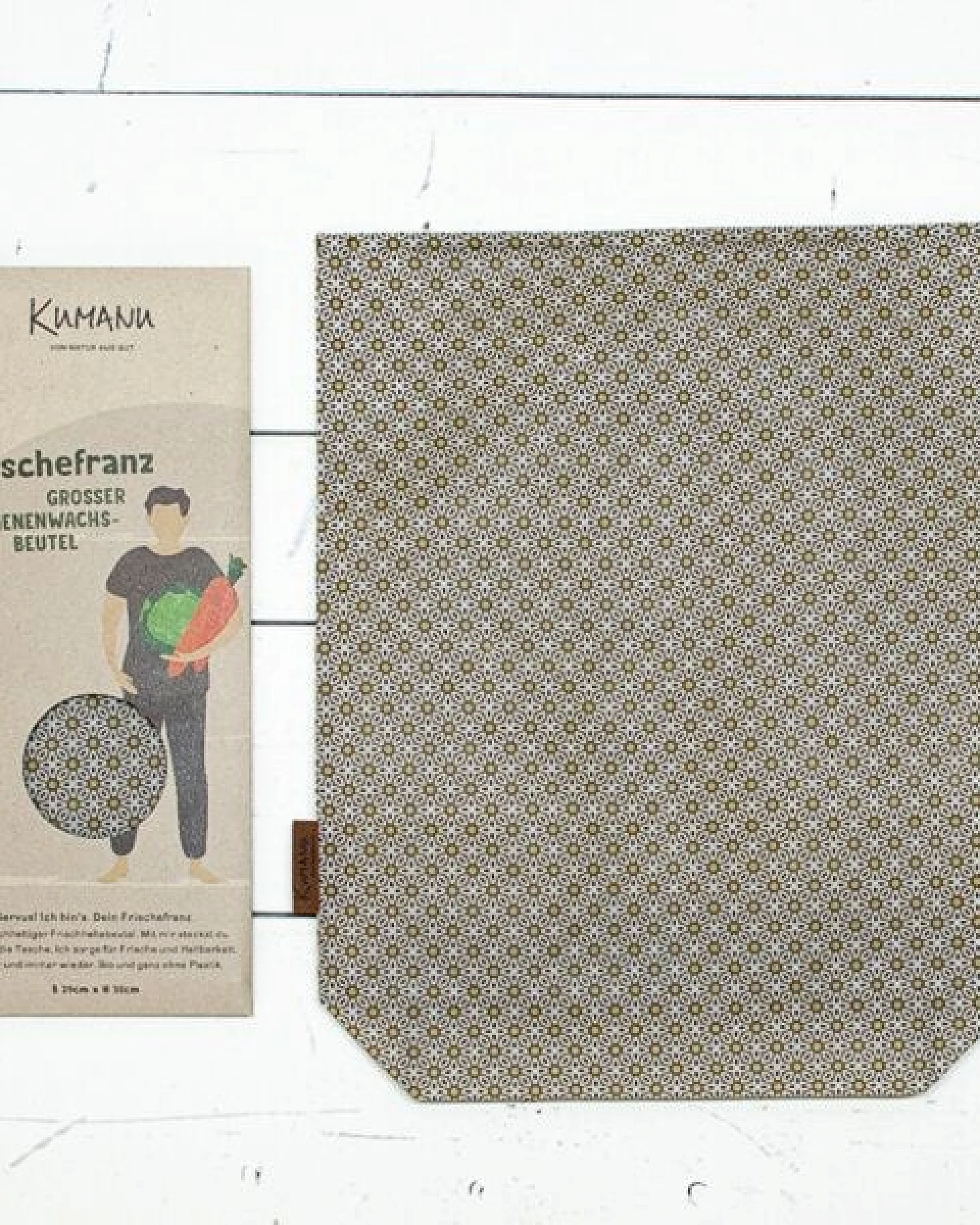 Kumanu - von Natur aus gut Bienenwachs-Beutel groß "Frischefranz" – Ansicht 3