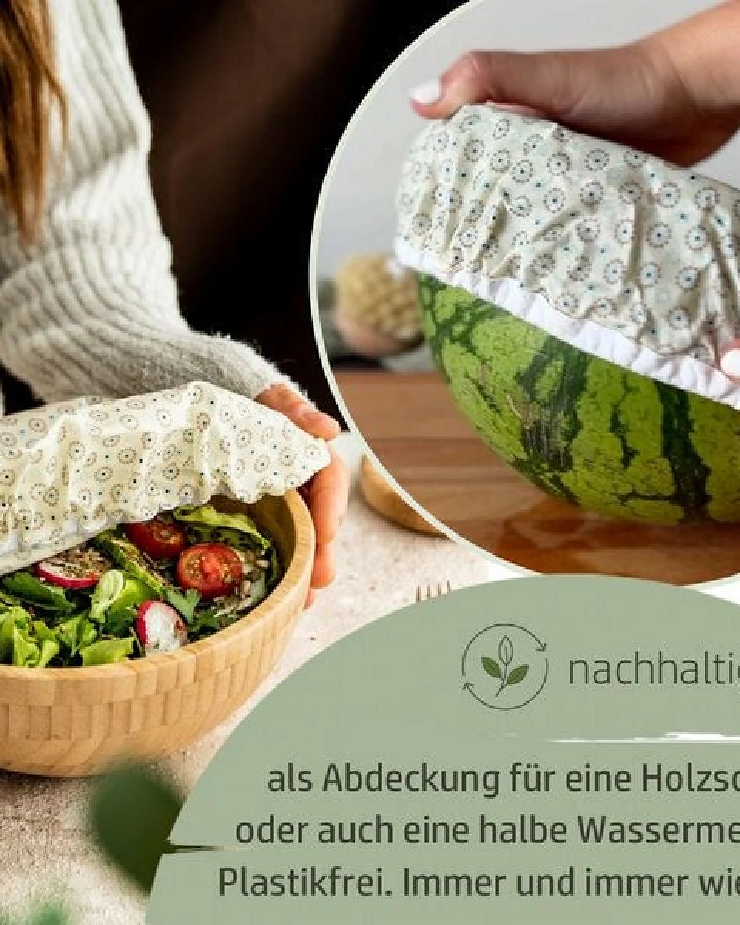 Kumanu - von Natur aus gut Bienenwachstuch Haube "Frischefrida" – Ansicht 3