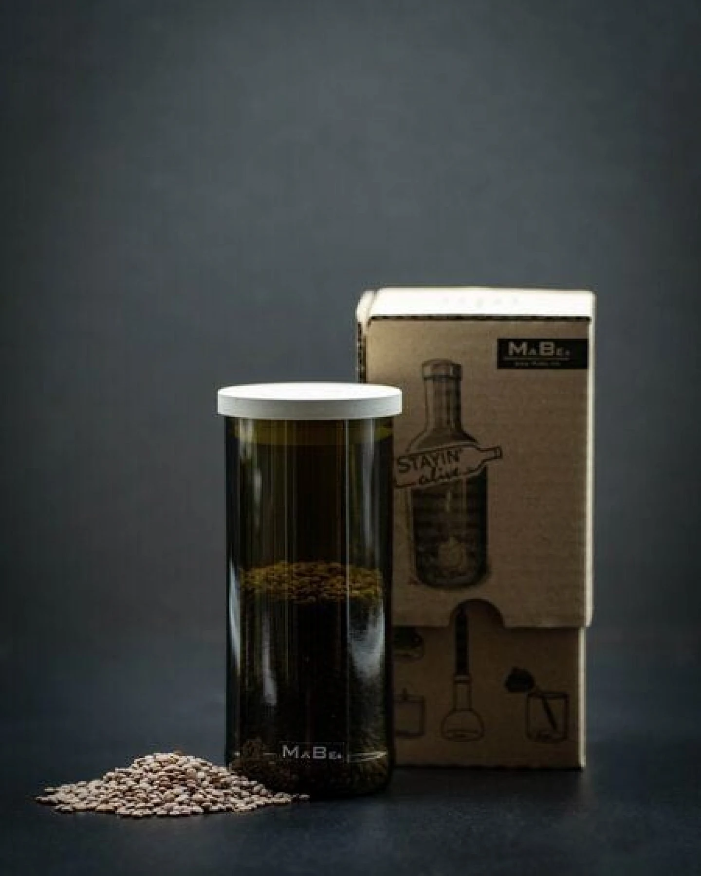 MaBe Vorratsglas 500ml - hoch & schmal - Upcycling meets Beton – Ansicht 3