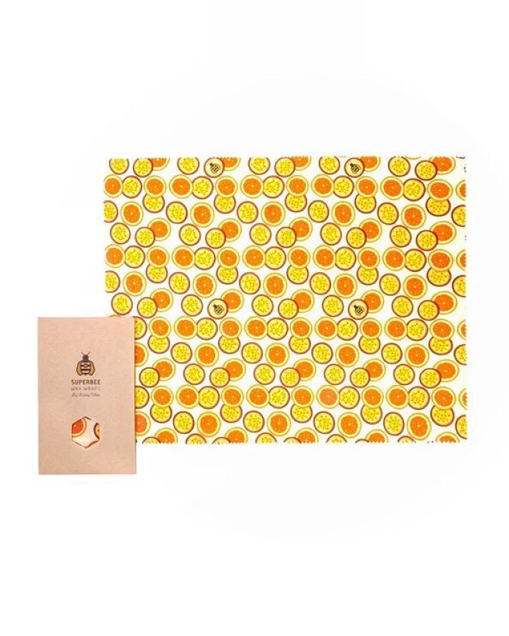 SuperBee Bienenwachstuch XXL 40 cm x 50 cm - die nachhaltige und flexible Alternative zu Plastik - verschiedene Designs