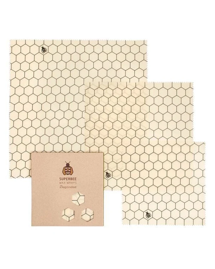 SuperBee Bienenwachstücher Beeginner-Set - die nachhaltige Alternative zu Plastik - verschiedene Designs