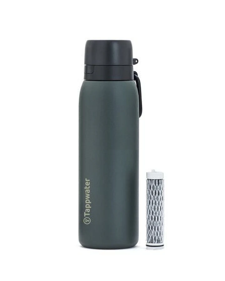 Tappwater BottlePro Adventure - Wasserflasche 750ml. Thermoflasche mit Filter, filtert 99,99% der Krankheitserreger. Für nicht trinkbares Wasser. Wiederverwendbare Flasche aus BPA-freiem Edelstahl.
