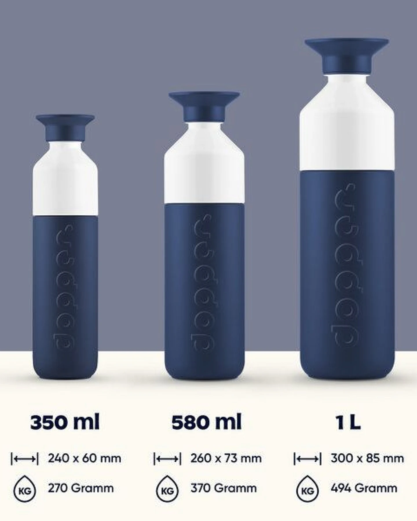 Thermosflasche Dopper Insulated 1L - Doppelwandig, auslaufsicher, hält 24h kalt / 9h heiß – Ansicht 2