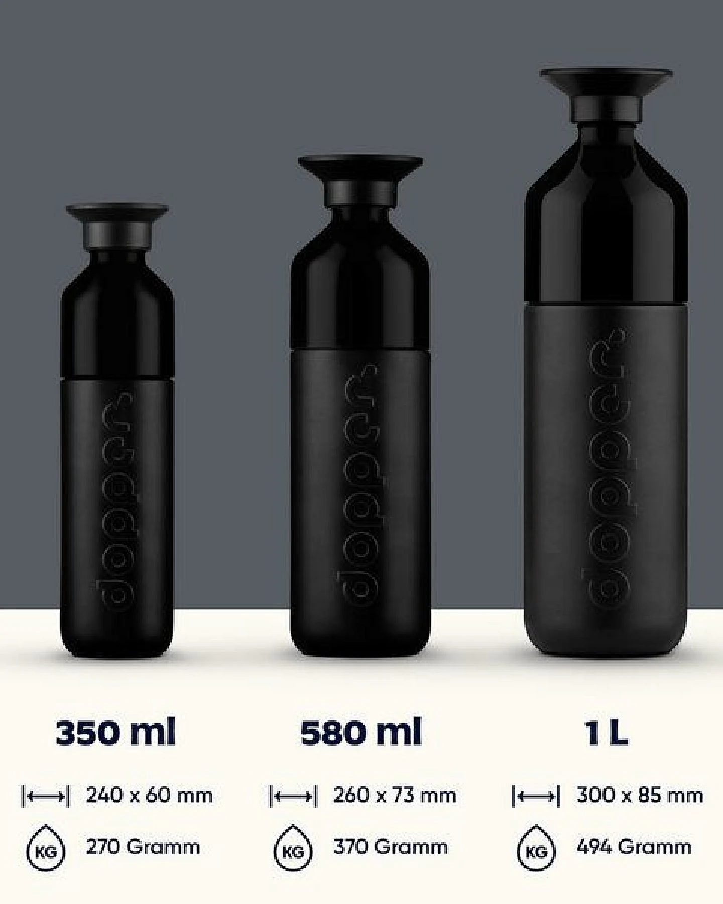 Thermosflasche Dopper Insulated 1L - Doppelwandig, auslaufsicher, hält 24h kalt / 9h heiß – Ansicht 2