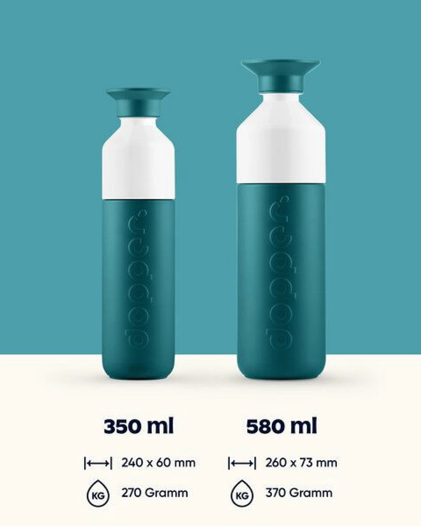 Thermosflasche Dopper Insulated 350ml, 580 ml - Doppelwandig, auslaufsicher, hält 24h kalt / 9h heiß – Ansicht 2
