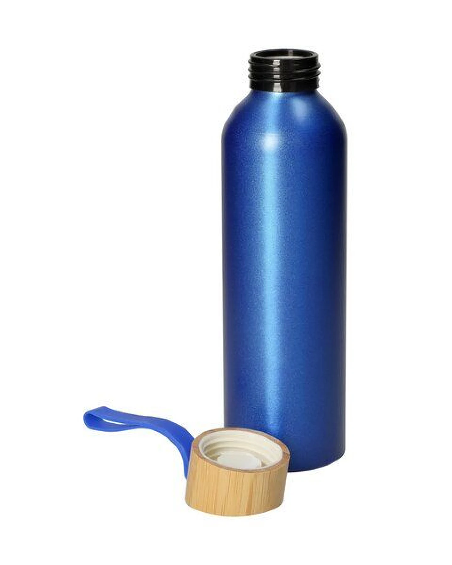 elasto Aluminiumflasche "Bamboo" 0,6 l leicht - Flasche mit Bambusdeckel – Ansicht 2