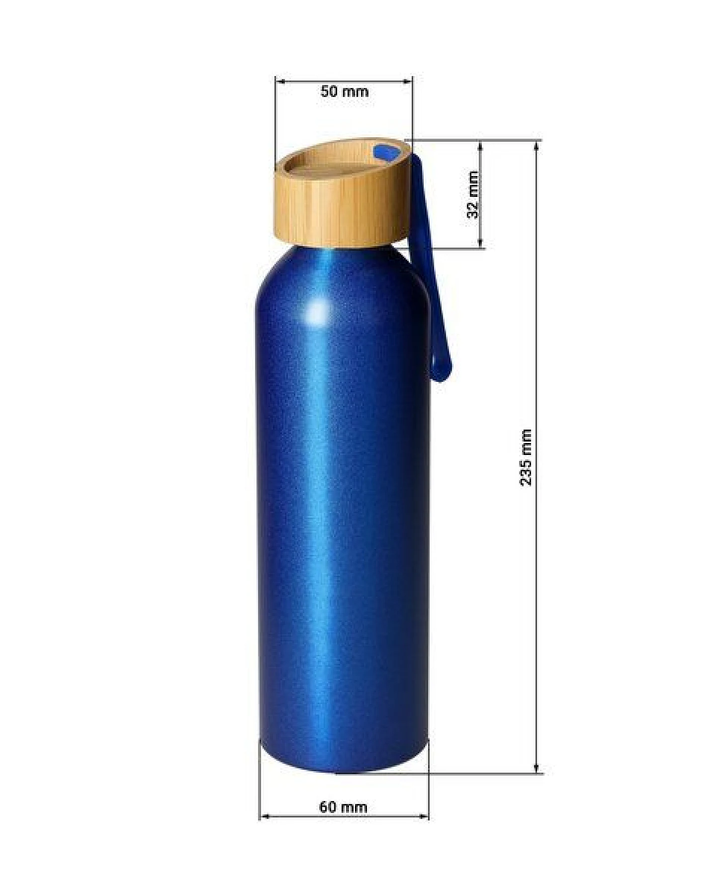 elasto Aluminiumflasche "Bamboo" 0,6 l leicht - Flasche mit Bambusdeckel – Ansicht 3