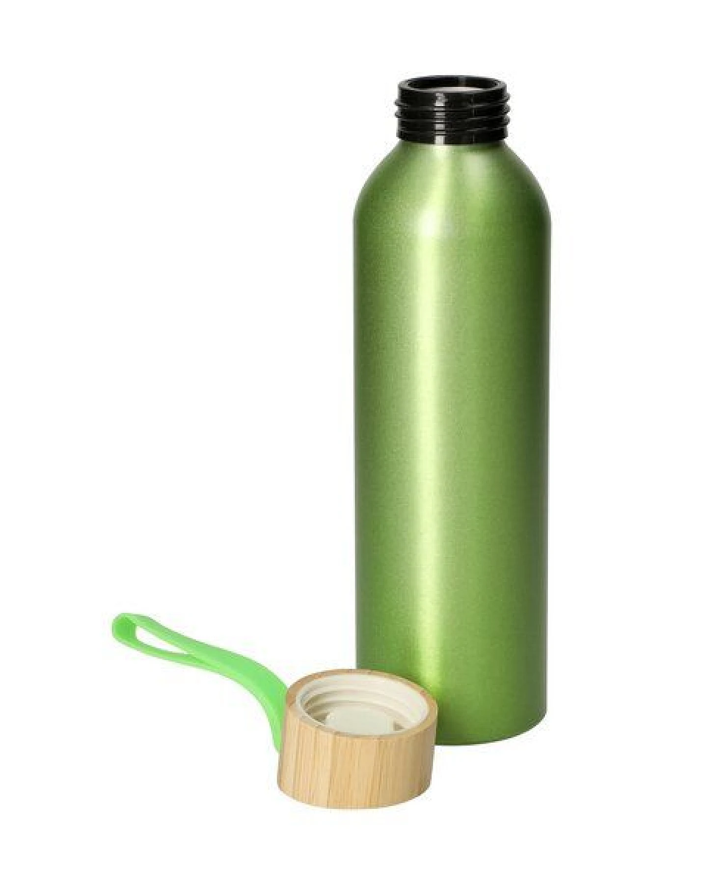 elasto Aluminiumflasche "Bamboo" 0,6 l leicht - Flasche mit Bambusdeckel – Ansicht 2