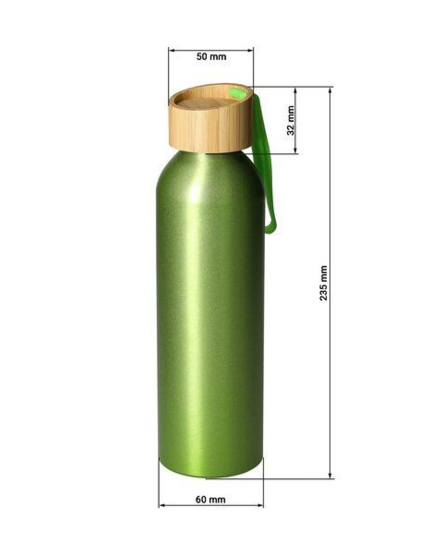 elasto Aluminiumflasche "Bamboo" 0,6 l leicht - Flasche mit Bambusdeckel – Ansicht 3