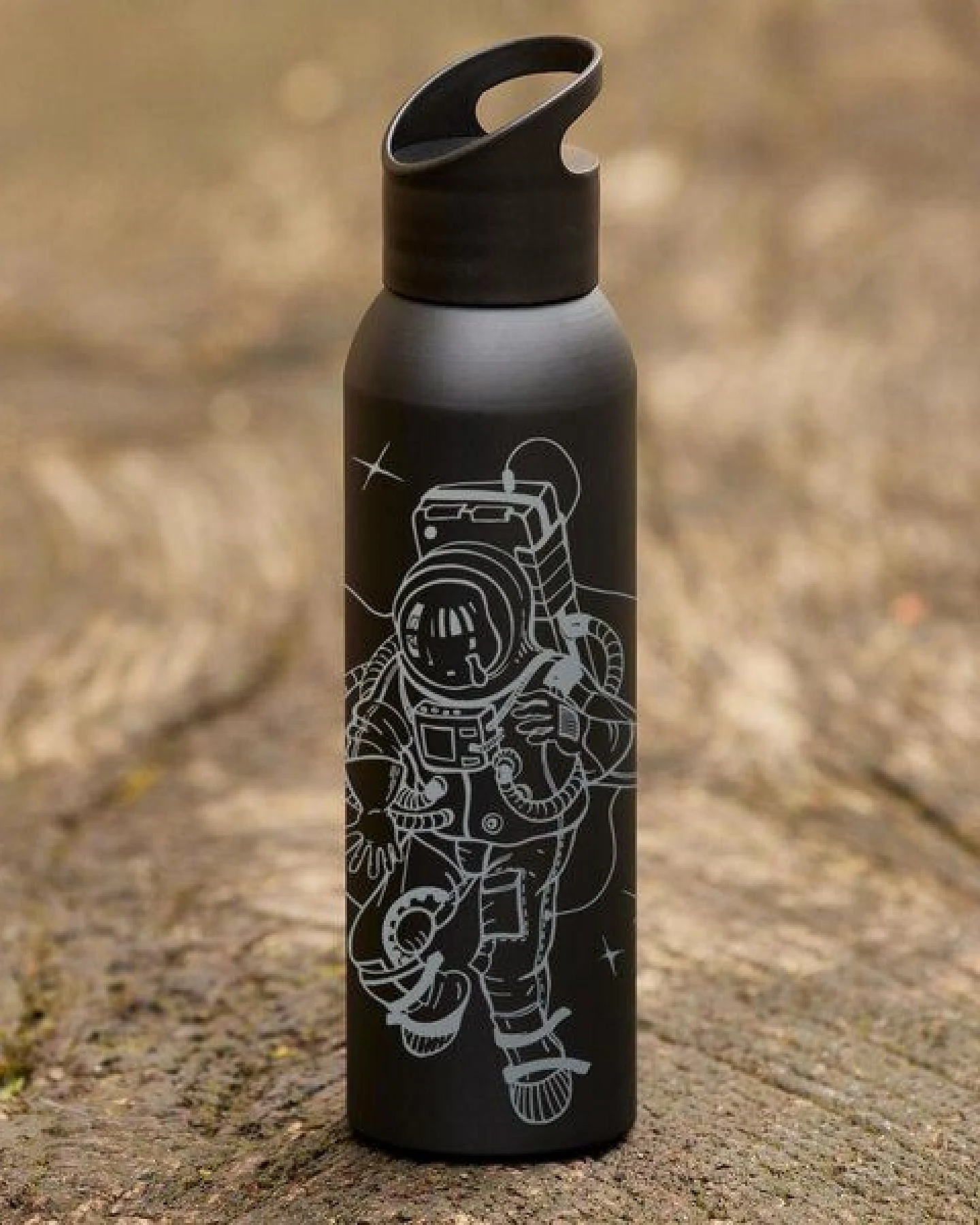 elasto Aluminiumflasche 0,6 Liter Bamboo Trinkflasche – Ansicht 2
