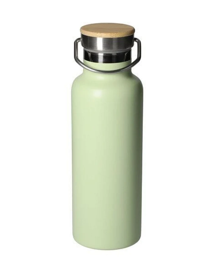 elasto Edelstahl Isolierflasche "Cascada" - Flasche mit Bambusdeckel & Griff