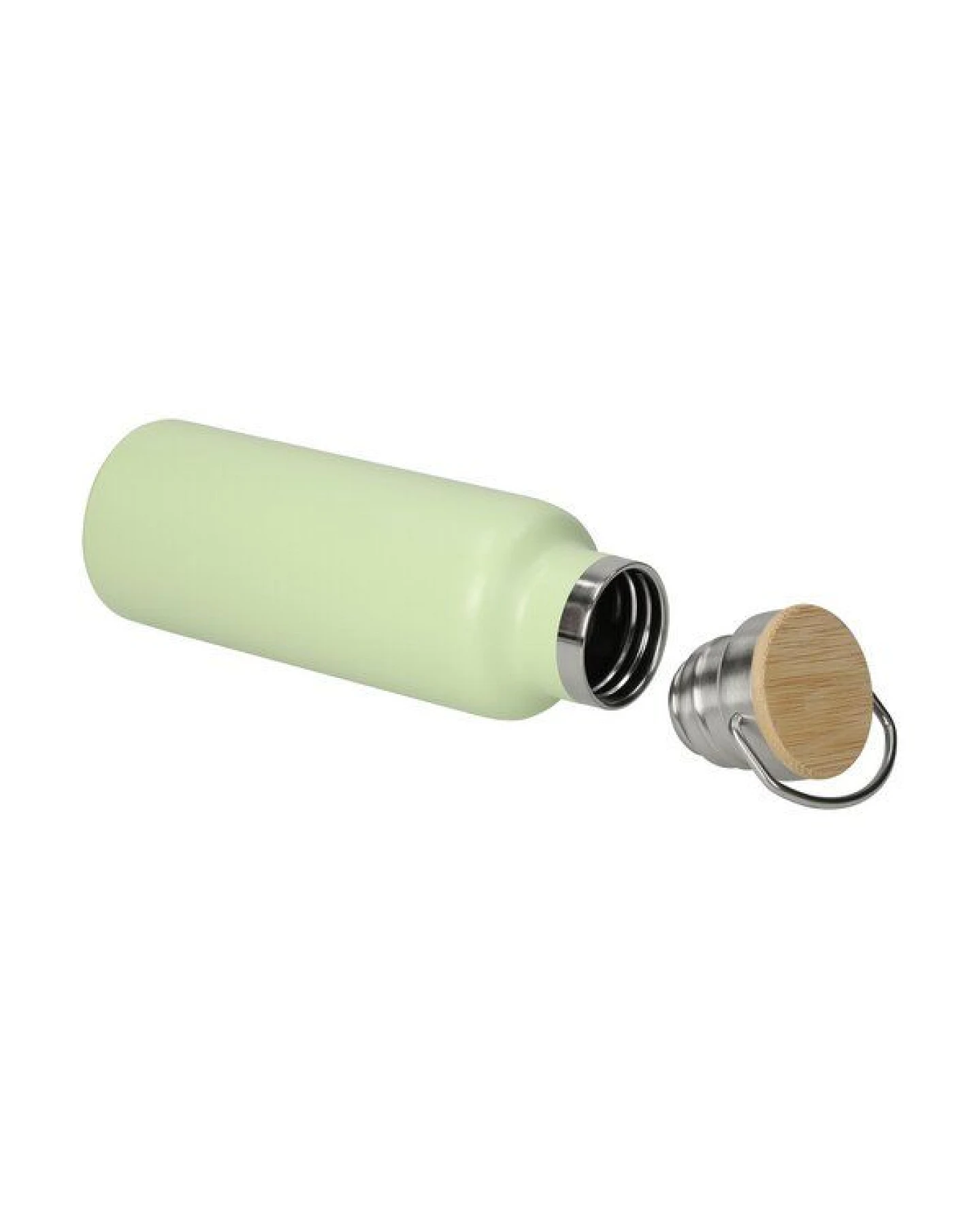 elasto Edelstahl Isolierflasche "Cascada" - Flasche mit Bambusdeckel & Griff – Ansicht 2