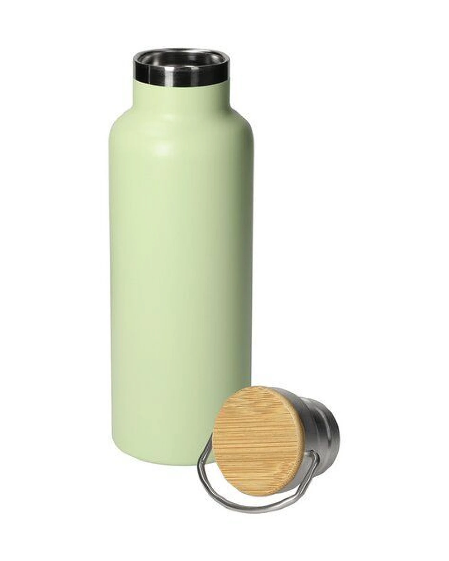 elasto Edelstahl Isolierflasche "Cascada" - Flasche mit Bambusdeckel & Griff – Ansicht 4