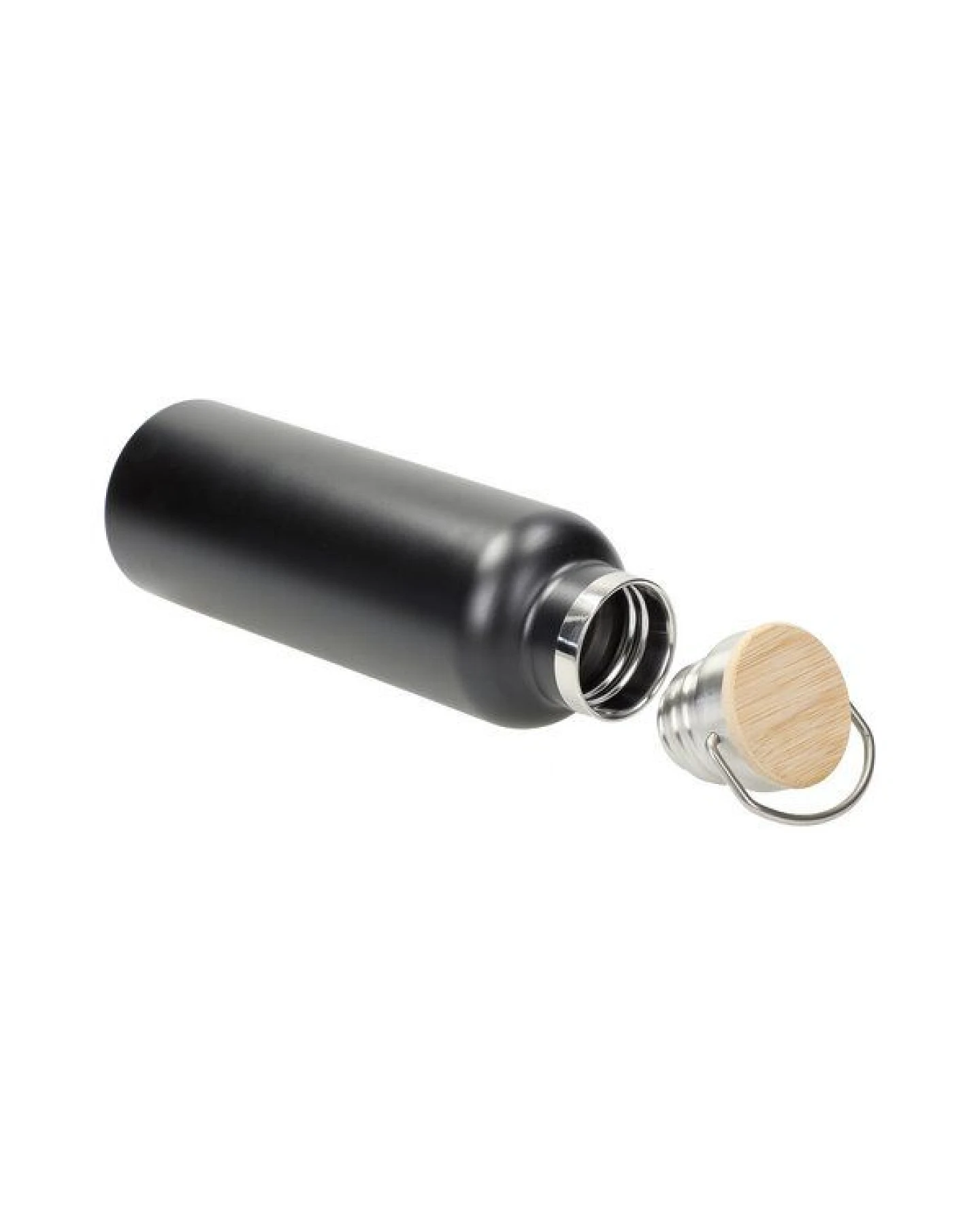elasto Edelstahl Isolierflasche "Cascada" - Flasche mit Bambusdeckel & Griff – Ansicht 4