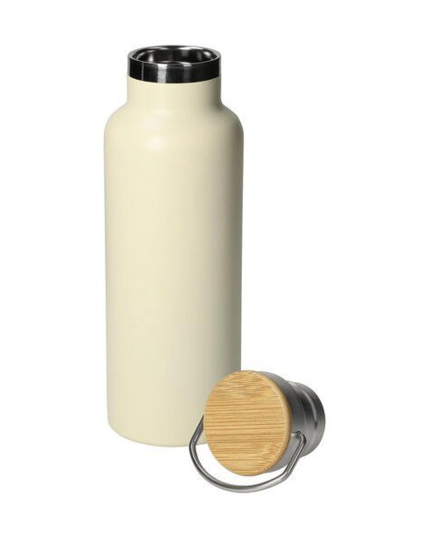 elasto Edelstahl Isolierflasche "Cascada" - Flasche mit Bambusdeckel & Griff – Ansicht 2
