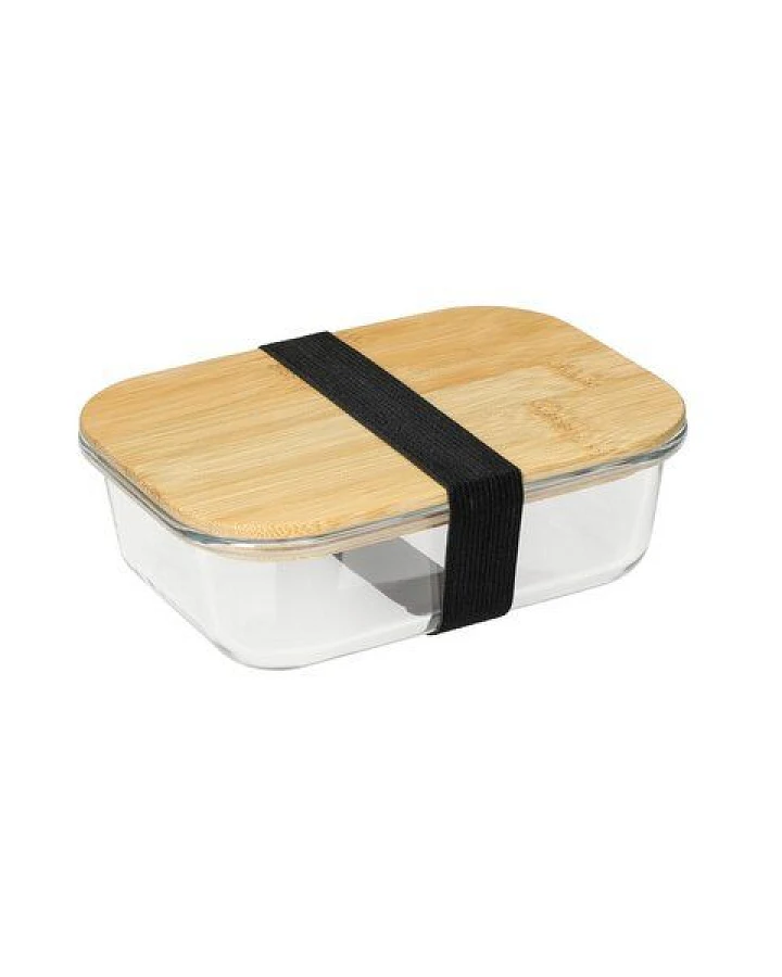 elasto Glasbehälter mit Deckel aus Bambus - Glasbox ist mikrowellengeeignet